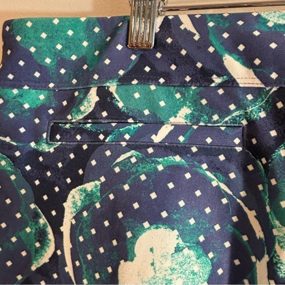 ADIDAS Golf Sz XL Floral Polka Dot Pull on Capri Pants in Blue and Green NEW - Picture 9 of 13
